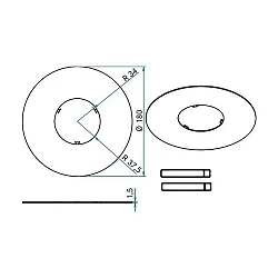 Reduzierring mit Außen-Ø 18cm, Schwarz