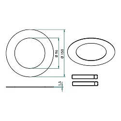 Reduzierring mit Außen-Ø 15cm, Weiß