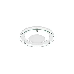 Zubehör für LED Einbau-Downlight MUNA MIDI - Vorsatz-Element mit abgehängtem Floatglas (teilmattiert), rund, weiß matt