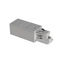 Endeinspeisung für 3-Phasen-Schiene, Schutzleiter links, Silber