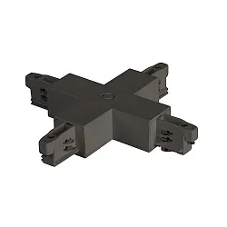 Kreuzverbinder für 3-Phasen-Stromschienen, 12 x 12cm, Schwarz