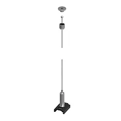 accessories wire suspension PEPA FLAT / 1.5M mechanical, adjustable, chrome, black 3.5cm