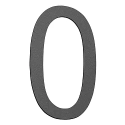 Hausnummer „ 0 “, Höhe 16cm, Edelstahl, anthrazit