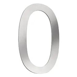 Hausnummer „ 0 “, Höhe 16cm, Edelstahl, gebürstet