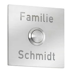 Gravur für Klingelplatte, 7 x 7cm (Art.-Nr. CMD-100, Edelstahl)
