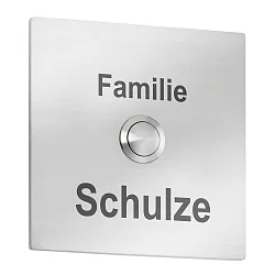 Gravur für Klingelplatte, 10 x 10cm (Art.-Nr. CMD-104, Edelstahl)