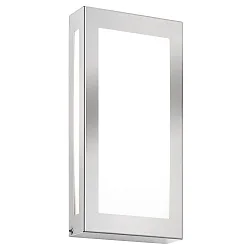 Outdoor LED Wandleuchte Flach mit Bewegungsmelder, 28 x 14cm, IP44, 12W 3000K, Edelstahl / Opalglas, gebürstet