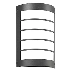 Outdoor LED Wandleuchte, IP44, 12W 3000K 1200lm, Edelstahl / Opalglas, mit Raster