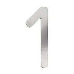 Hausnummer „ 1 “, Höhe 16cm, Edelstahl, gebürstet