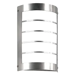 Outdoor LED Wandleuchte, IP44, 12W 3000K 1200lm, Edelstahl / Opalglas, mit Raster