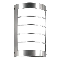 Outdoor wall luminaire 16/1, IP44, E27, stainless steel / opal glass