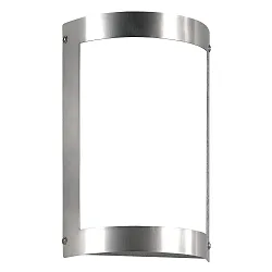 Outdoor wall luminaire 16/3, IP44, E27, stainless steel / opal glass