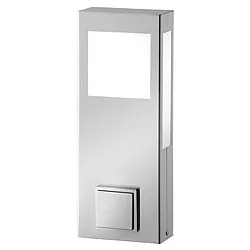 Outdoor Stehleuchte AQUA PAULO, IP44, eckig, 40cm, inkl. Steckdose, gebürstet, 2G11 (10W 3000K, inkl.), Edelstahl / Opalglas