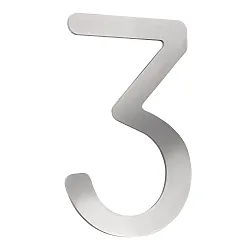 Hausnummer „ 3 “, Höhe 16cm, Edelstahl