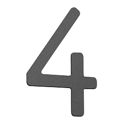 Hausnummer „ 4 “, Höhe 16cm, Edelstahl, anthrazit