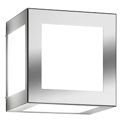 Outdoor wall luminaire AQUA CUBO, IP44, E27, stainless steel / opal glass, anthracite
