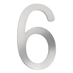Hausnummer „ 6 “, Höhe 16cm, Edelstahl