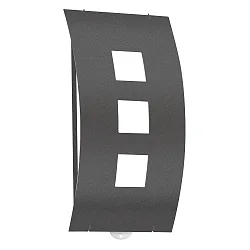 Outdoor wall luminaire AQUA TOMA with motion detector, IP44, E27, stainless steel / opal glass, anthracite