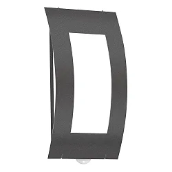 Außenwandleuchte AQUA QUADRAT, IP44, mit Bewegungsmelder, E27, Edelstahl / Opalglas, anthrazit