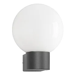 Außenwandleuchte AQUA BALL, IP44, E27 Opalglas-Kugelschirm, Edelstahl