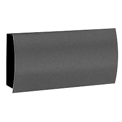 Outdoor Wand-Zeitungsfach, eckig, gewölbt, Höhe 16cm / Breite 31cm, Stahlblech anthrazit