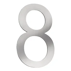 Hausnummer „ 8 “, Höhe 16cm, Edelstahl
