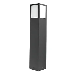Outdoor Stehleuchte, IP54, eckig, Höhe 65cm, E27 max. 15W, Aluminium / Opalglas, anthrazit
