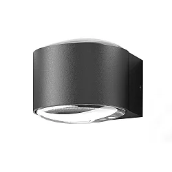 Outdoor LED Wandleuchte, IP65, Up&Down, mit Linsenoptik, 12W 3000K 891lm, anthrazit