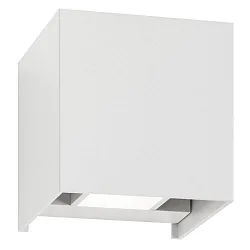 Outdoor LED Wandleuchte, eckig, Up&Down, IP54, 12W 3000K 980lm, Winkel separat einstellbar, weiß