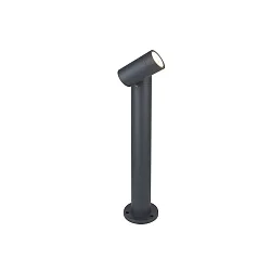 Outdoor Stehleuchte, IP65, Höhe 60cm, zylindrisch, 1-flammig, GU10, neigbar, Aluminium / Glas, anthrazit