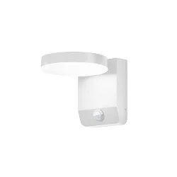 Outdoor LED Wandleuchte, IP54,mit Sensor, 20W 3000-6000K (CCT Switch), Kopf 355° schwenkbar, Aluminium / PC-Diffusor, weiß