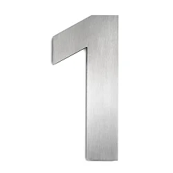 Hausnummer „ 1 “, Höhe 25cm, Edelstahl, gebürstet