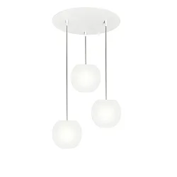 Pendelleuchte ACAI, Ø16cm, 3-flammig, rund, E27, IP20, opalweiß matt, Pendel weiß matt
