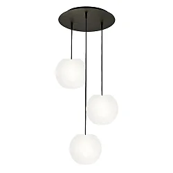 pendant luminaire ACAI 21 3 flames, round E27 IP20, mat, opal white dimmable