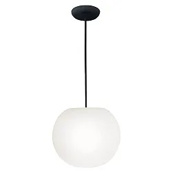 Pendelleuchte ACAI, Ø26cm, 1-flammig, E27, IP20, opalweiß matt, Pendel schwarz matt