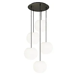 pendant luminaire ACAI 26 5 flames, round E27 IP20, mat, opal white dimmable