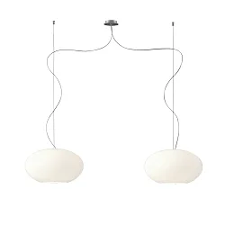 Pendelleuchte AIH, 2-flammig, Ø 38cm, 2x E27, IP20, weiß-glänzend / Alu gebürstet