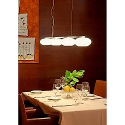 Pendelleuchte AIH MULTI, 4-flammig, 140cm, 4x G9, IP20, weiß-glänzend / Alu gebürstet