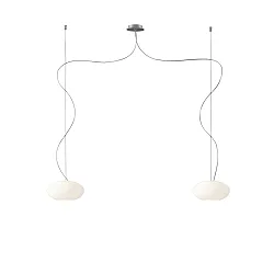 Pendelleuchte AIH, 2-flammig, Ø 19cm, 2x G9, IP20, weiß-matt / Alu gebürstet