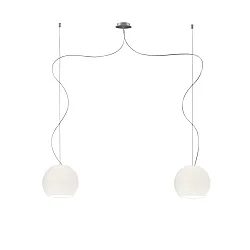 Pendelleuchte BALL, IP20, 2-flammig, 2x E27, opal weiß-matt, Ø 19cm