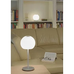 Tischleuchte BALL, IP20, 2x G9, opal weiß-matt / Aluminium gebürstet, Höhe 49, mit Dimmer