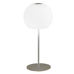 Tischleuchte BALL, IP20, 2x G9, opal weiß-matt / Aluminium gebürstet, Höhe 49, mit Schalter