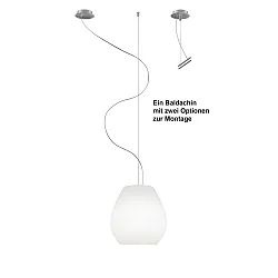 Pendelleuchte BAGAN, IP20, 1-flammig, Ø 26cm, E27, opal weiß-matt