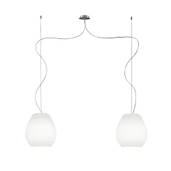 Pendelleuchte BAGAN, IP20, 2-flammig, Ø 26cm, 2x E27, opal weiß-matt