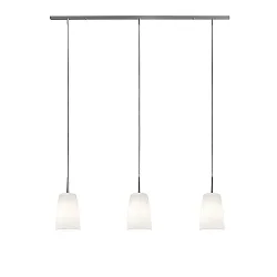pendant luminaire MESA 3 flames E27 IP20, mat, opal white dimmable