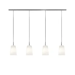pendant luminaire MESA 4 flames E27 IP20, mat, opal white dimmable