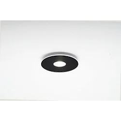 LED Deckenleuchte TET, ohne Linse, Ø 14.5cm, Aufbau / Einbau, 10W 2700K 890lm, dimmbar, Glas schwarz / Armatur weiß