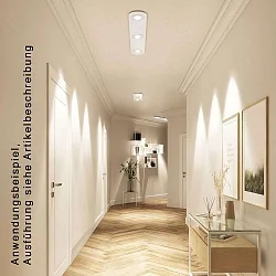 LED Deckenleuchte TET MULTI, ohne Linse, 3-flammig, 130cm, 20W 2700K 1780lm, dimmbar, Gläser schwarz / Armatur weiß
