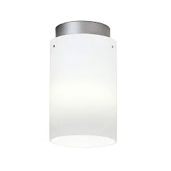 Deckenleuchte TUBE XL, IP20, 1-flammig, Ø 10cm, E27, opal weiß-matt / Alu gebürstet