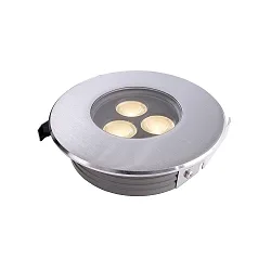 Outdoor LED Boden-Einbaustrahler FLAT, IP67 IK08, Ø 11.6cm, 220-240V AC, 5.8W 3000K 400lm 20°, begehbar, Edelstahl